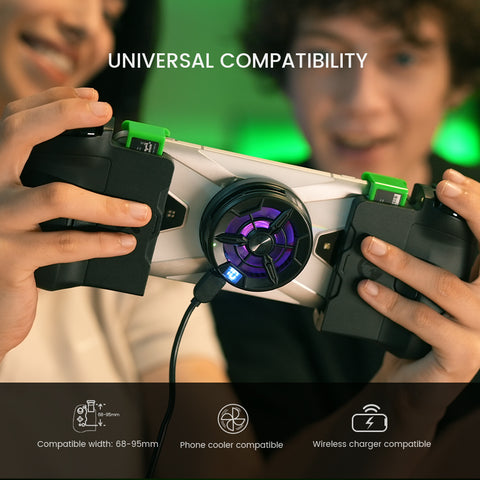 GameSir X4 Aileronの左右の操作部をスマートフォンに取り付けた背面の公式写真